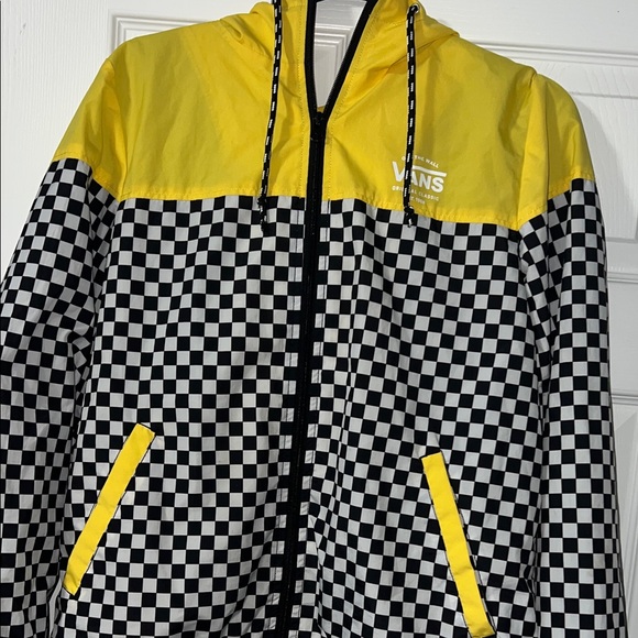 Vans Jackets & Blazers - Vans Yellow Hooded Checkerboard Windbreaker